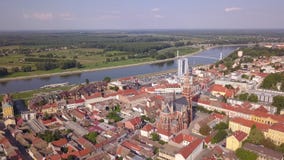 Ville de vue panoramique aérienne d'Osijek Ville de vue panoramique aérienne d'Osijek