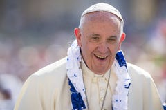 Ville du Vatican, le 3 septembre 2016 : Pape Francis étroitement image libre de droits Ville du Vatican, le 3 septembre 2016 : Pape Francis étroitement image libre de droits