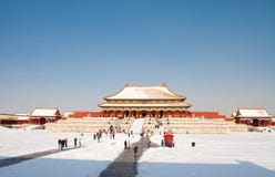 Ville interdite couverte par neige Image stock Ville interdite couverte par neige Image stock