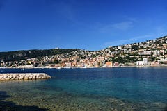 Villefranche-sur-Mer auf dem Taubenschlag d ` Azur stockfotos Villefranche-sur-Mer auf dem Taubenschlag d ` Azur stockfotos
