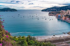 Villefranche-sur-Mer, mooie baai royalty-vrije stock foto's Villefranche-sur-Mer, mooie baai royalty-vrije stock foto's