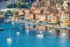 Villefranche-sur-Mer, Taubenschlag d ` Azur, französisches Riviera, Frankreich stockbilder Villefranche-sur-Mer, Taubenschlag d ` Azur, französisches Riviera, Frankreich stockbilder