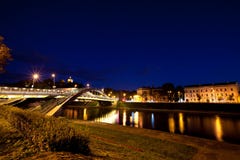 Vilnius City At Night Stock Photo