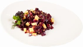 Vinaigrette салата на плите на белой предпосылке изолировал близко вверх стоковая фотография rf Vinaigrette салата на плите на белой предпосылке изолировал близко вверх стоковая фотография rf