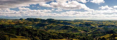 Vineyards and hills of langhe panorama