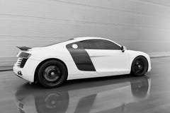 Vinnitsa, de Oekraïne - November 11, 2012 Het conceptenauto van Audi R8 Audi s stock foto Vinnitsa, de Oekraïne - November 11, 2012 Het conceptenauto van Audi R8 Audi s stock foto