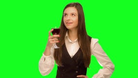vino de la bebida de la mujer y goza almacen de video vino de la bebida de la mujer y goza almacen de video