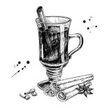 Vino reflexionado sobre con el palillo de canela, el anís de estrella y el bosquejo del clavo Ha ilustración del vector Vino reflexionado sobre con el palillo de canela, el anís de estrella y el bosquejo del clavo Ha ilustración del vector
