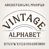 Vintage alphabet. Retro distressed alphabet vector font. Hand drawn letters and numbers royalty free illustration Vintage alphabet. Retro distressed alphabet vector font. Hand drawn letters and numbers royalty free illustration