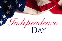 Vintage American Flag on white with copy space Stock Photos Vintage American Flag on white with copy space Stock Photos