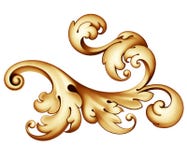 Vintage Baroque golden scroll ornament