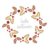 Vintage bonjour Autumn Wreath Illustration de vecteur de chute illustration libre de droits Vintage bonjour Autumn Wreath Illustration de vecteur de chute illustration libre de droits