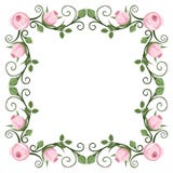 Vintage calligraphic frame with pink roses. Vector stock illustration Vintage calligraphic frame with pink roses. Vector stock illustration