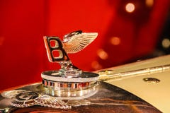 Vintage car. Bentley emblem. Royalty Free Stock Photography Vintage car. Bentley emblem. Royalty Free Stock Photography