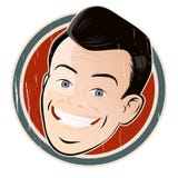 Vintage cartoon man on a badge Vector Illustration Vintage cartoon man on a badge Vector Illustration