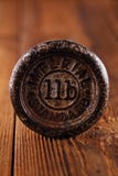 Vintage cast iron kitchen weights om wood stock photos Vintage cast iron kitchen weights om wood stock photos