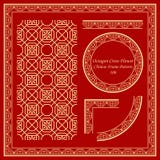 Vintage Chinese Frame Pattern Set 100 Octagon Cross Flower vector illustration Vintage Chinese Frame Pattern Set 100 Octagon Cross Flower vector illustration
