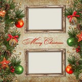 Vintage Christmas background with frame
