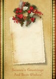 Vintage Christmas Card With The Wishes Stock Photography