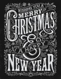 Vintage Christmas and New Year Chalkboard Typography Lockup