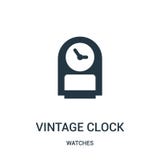 vintage clock icon vector from watches collection. Thin line vintage clock outline icon vector illustration. Linear symbol stock illustration vintage clock icon vector from watches collection. Thin line vintage clock outline icon vector illustration. Linear symbol stock illustration
