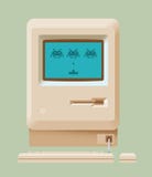Vintage computer video game with space invaders stock illustration Vintage computer video game with space invaders stock illustration