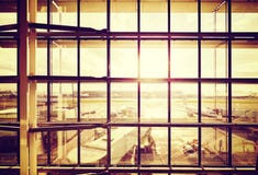 Vintage filtered picture of an airport. royalty free stock photography Vintage filtered picture of an airport. royalty free stock photography