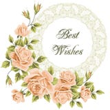 Vintage Flower Card With Roses Stock Photos Vintage Flower Card With Roses Stock Photos