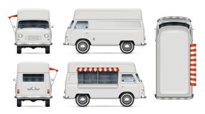 Download White Food Truck Vector Mock Up Template Rear View Clipart And Illustrations