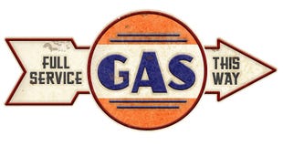 Old Gasoline Sign with Arrow