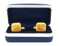 Vintage gold cufflinks with crystals in box isolated royalty free stock images Vintage gold cufflinks with crystals in box isolated royalty free stock images