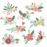 Vintage Hand Drawn Flowers Set Stock Illustration Vintage Hand Drawn Flowers Set Stock Illustration