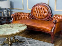 Vintage luxury brown leather sofa royalty free stock images Vintage luxury brown leather sofa royalty free stock images