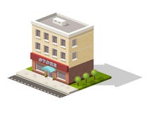 Vintage market store street view with modern supermarket shopping mall isometric icons set abstract isolated vector Royalty Free Stock Image Vintage market store street view with modern supermarket shopping mall isometric icons set abstract isolated vector Royalty Free Stock Image