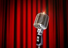 Vintage Microphone Over Red Curtains Stock Images Vintage Microphone Over Red Curtains Stock Images