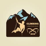 Vintage mountain climbing logo - sport activity badge or banner royalty free illustration Vintage mountain climbing logo - sport activity badge or banner royalty free illustration