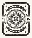 Vintage Nautical Heritage Typography One Color vector illustration Vintage Nautical Heritage Typography One Color vector illustration