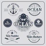 Vintage nautical labels vector set vector illustration Vintage nautical labels vector set vector illustration