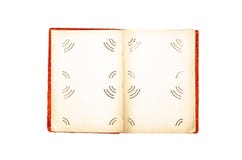 Vintage open photo album book with blank empty pages and with copy space on white background. Royalty Free Stock Photography Vintage open photo album book with blank empty pages and with copy space on white background. Royalty Free Stock Photography