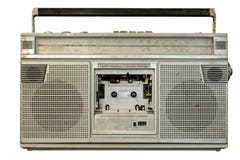 Vintage radio receiver and cassette recorder player royalty free stock photos Vintage radio receiver and cassette recorder player royalty free stock photos