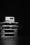 vintage radio on wooden pallets royalty free stock photography vintage radio on wooden pallets royalty free stock photography