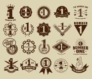 Vintage Retro The Number One # 1 Seals and Badges Collection Stock Photography Vintage Retro The Number One # 1 Seals and Badges Collection Stock Photography
