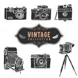 Vintage retro old camera collection. Hand drawn Royalty Free Illustration Vintage retro old camera collection. Hand drawn Royalty Free Illustration