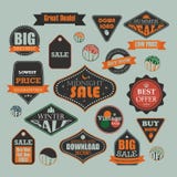 Vintage Sale And Promotional Advertising Labels Royalty Free Stock Photos