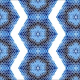 Vintage Seamless Pattern Blue Mosaic Petal Flower Stock Image