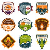 Vintage summer camp and outdoor badges vector illustration Vintage summer camp and outdoor badges vector illustration