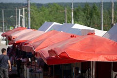 Vintage tent the red tent the traditional white red stock images Vintage tent the red tent the traditional white red stock images
