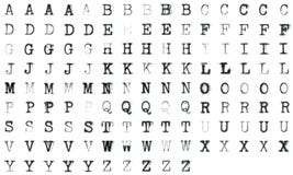 Vintage typed alphabet royalty free stock images Vintage typed alphabet royalty free stock images