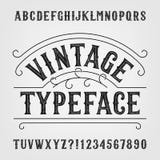 Vintage typeface. Retro distressed alphabet vector font. Hand drawn letters and numbers. Stock Photography Vintage typeface. Retro distressed alphabet vector font. Hand drawn letters and numbers. Stock Photography