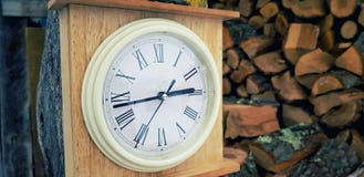 Vintage wooden clock stock image Vintage wooden clock stock image